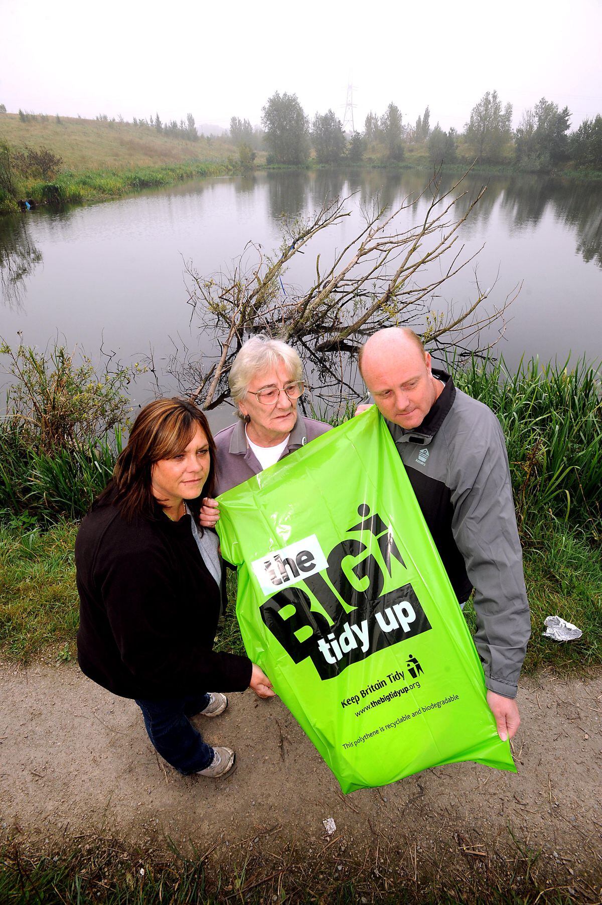 Ann Nightingale was a tireless campaigner. Here, she is with neighbourhood safety co-ordinator Lisa Parmar and John Goalby of Bilston East Neighbourhood Partnership, standing at the spot where Shane Owoo drowned, as they were getting ready for the big clean up at Bailey's Pool, The Lunt.