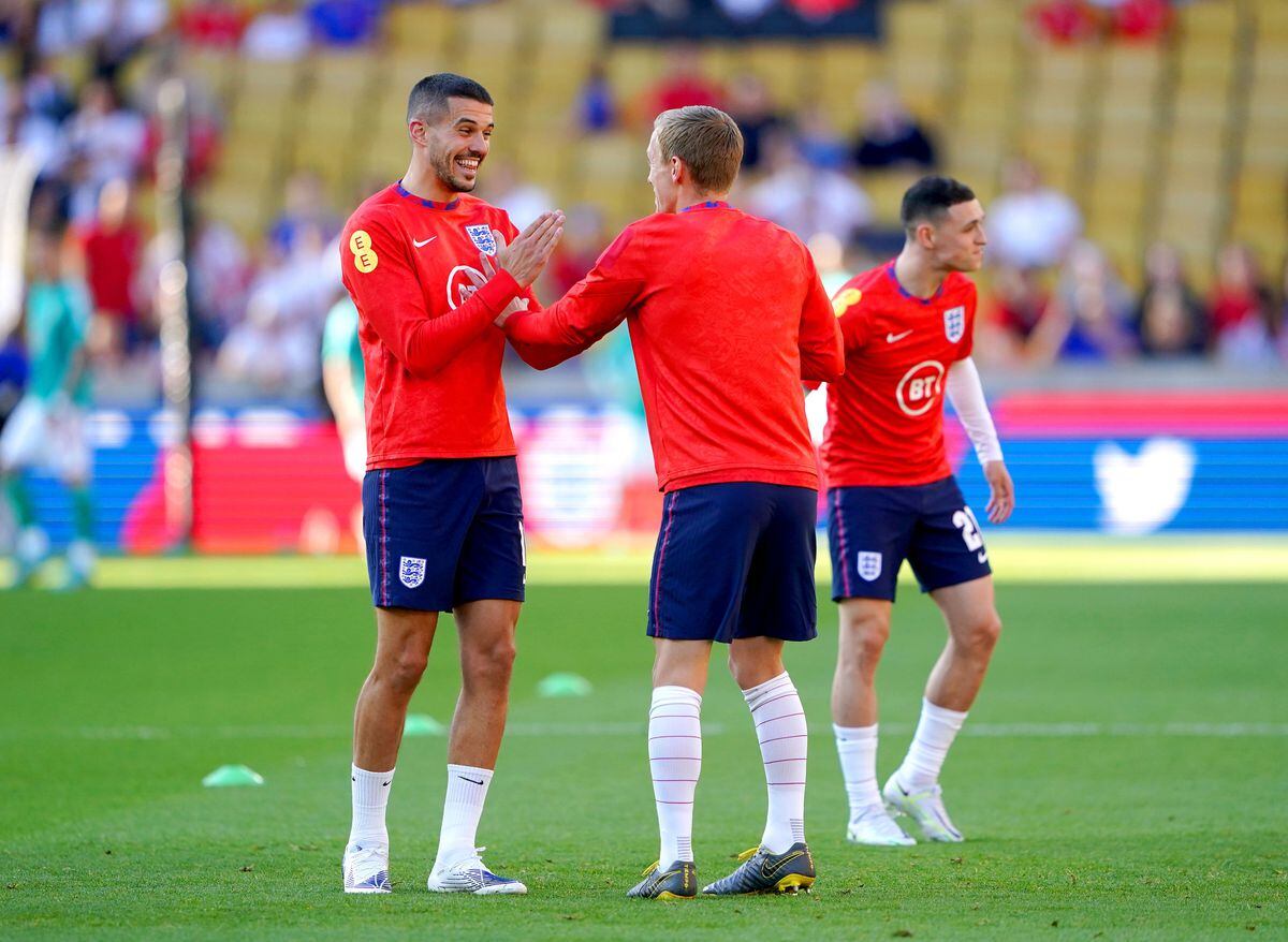 England's Conor Coady and James Ward-Prowse. Picture: Zac Goodwin/PA Wire.
