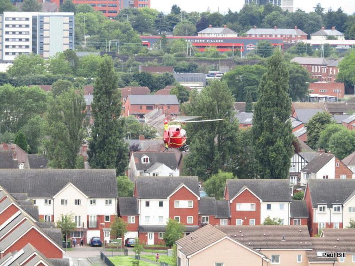 An air ambulance landed nearby. Photo: Paul Bill