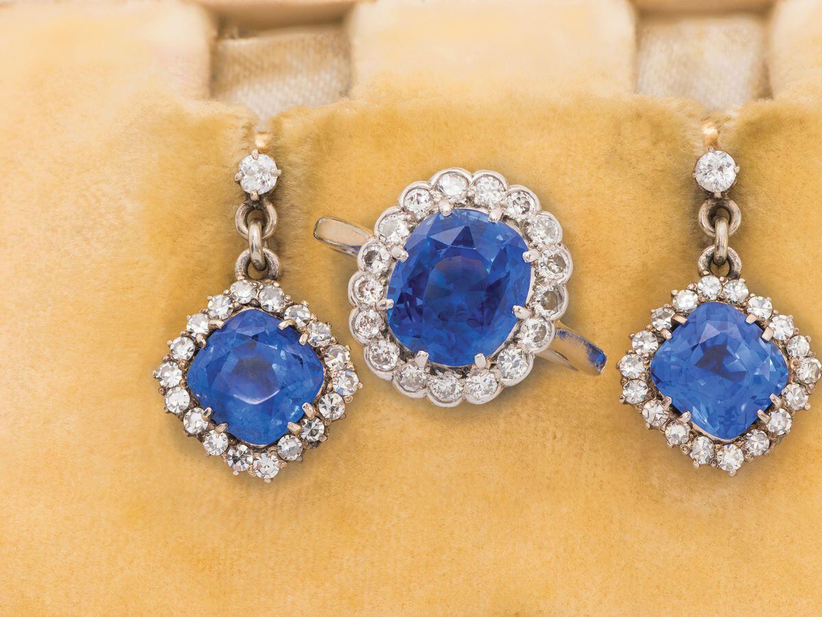 The vivid blue sapphires which will go under the hammer on March 27