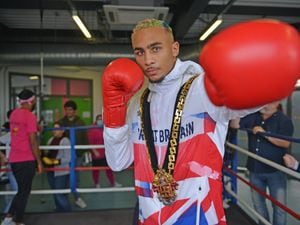 WOLVERHAMPTON  COPYRIGHT TIM STURGESS EXPRESS AND STAR......22/08/2021 Olympic boxer  Ben Whittaker visits The Way Youth Zone in Wolverhampton during his day as Wolverhampton mayor..