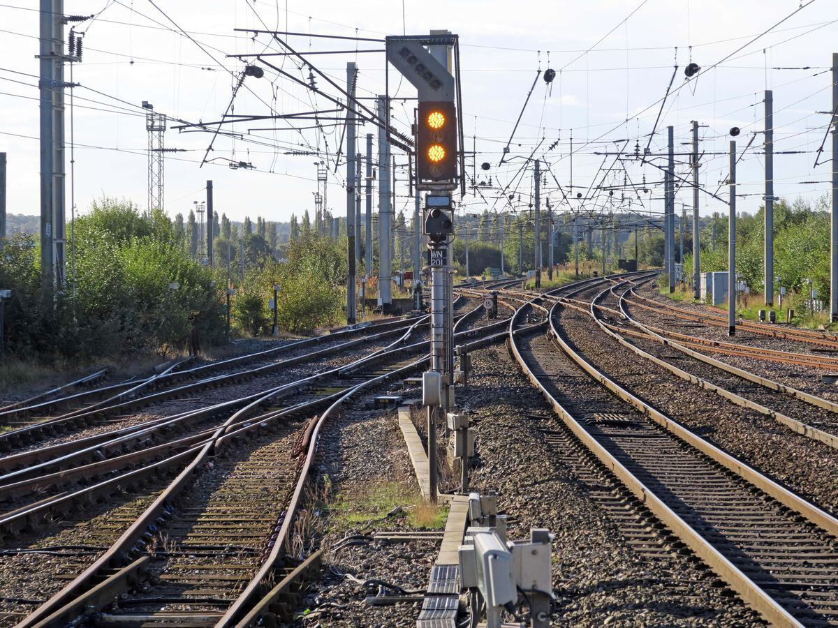 Train tracks and a signal