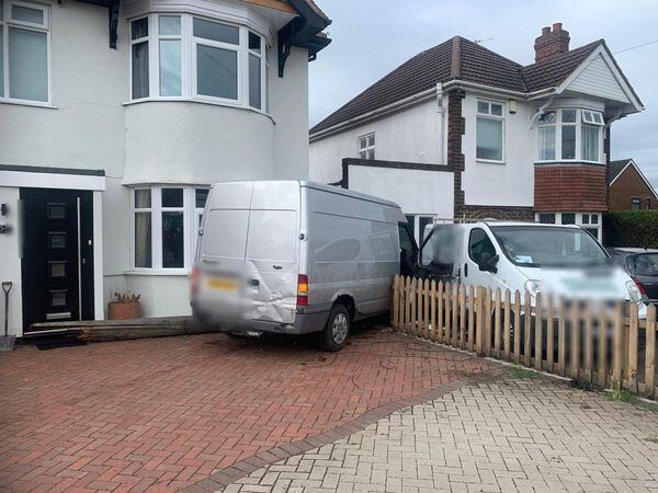 The van crashed into a Cannock home