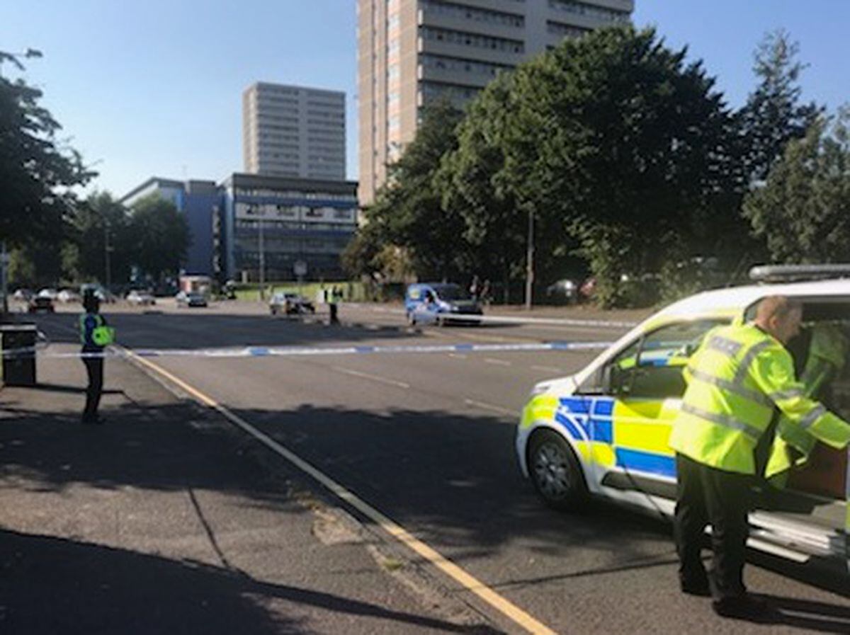 Police cordoned off the scene on Wolverhampton Road