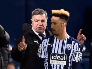 File photo dated 20-12-2020 of West Bromwich Albion manager Sam Allardyce speaks to Callum Robinson. Issue date: Thursday April 8, 2021. PA Photo. Sam Allardyce has revealed the shocking scale of the abuse levelled at striker Callum Robinson in the wake of his two-goal performance in West Brom's win at Chelsea last week. See PA story SOCCER West Brom Robinson. Photo credit should read Laurence Griffiths/PA Wire..