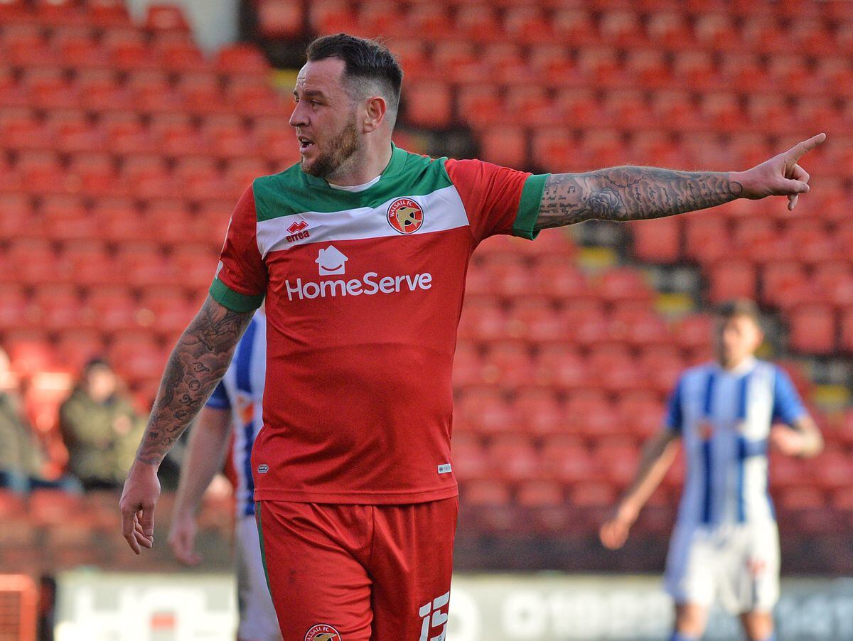 SPORT COPYRIGHT TIM STURGESS EXPRESS AND STAR...... 26/02/2022..... Walsall V Hartlepool. Pictured, Lee Tomlin....