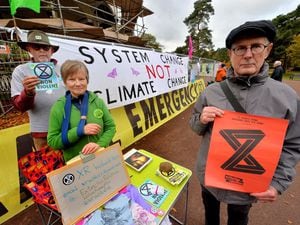 Dave Traxsom and Keith and Kate Gilbert from Extinction Rebellion in West Park last year