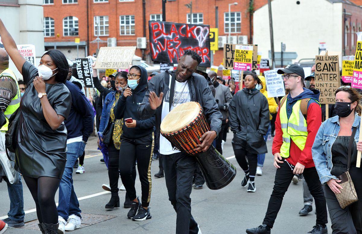 The Black Lives Matter protest around Wolverhampton city centre