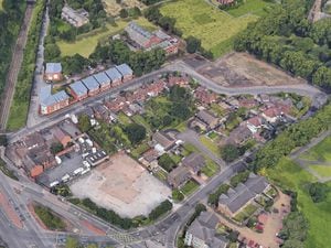An aerial view showing Tudor Road in Heath Town, Wolverhampton. Photo: Google