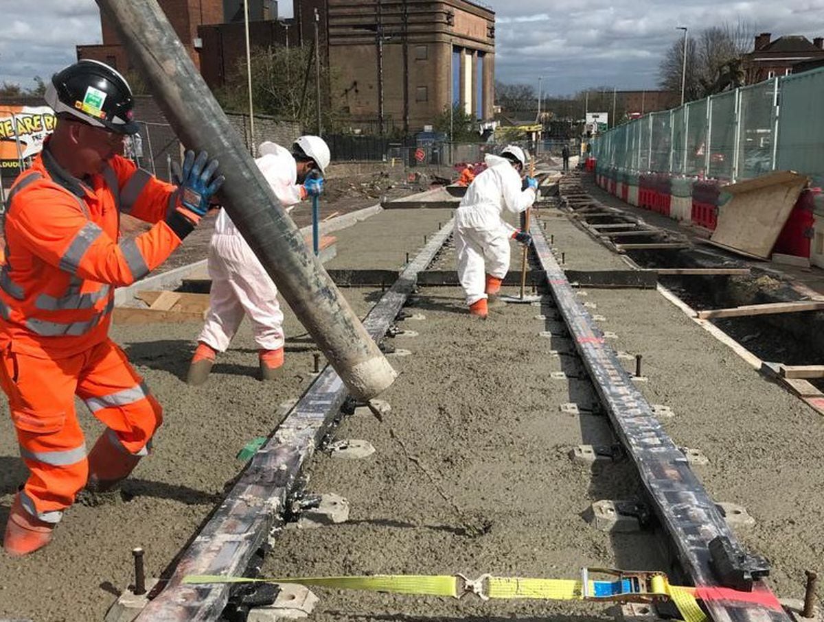 Work is underway on the Metro extension through Dudley