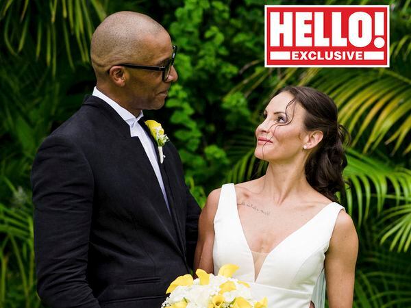 Jay Blades and Lisa Zbozen were married in the grounds of a beachfront villa in Barbados. Photo: Hello! magazine.