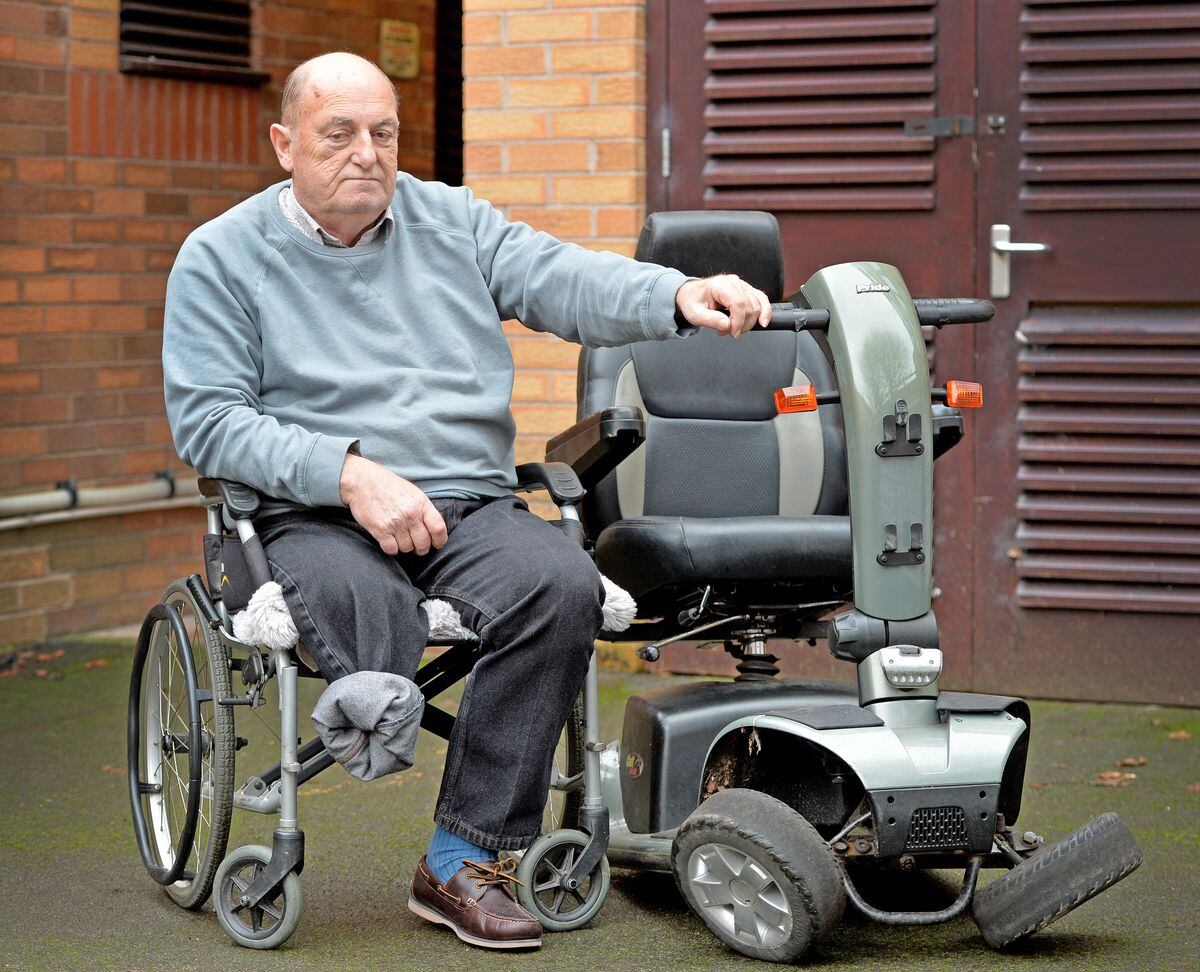 Paul Harrison with his mobility scooter