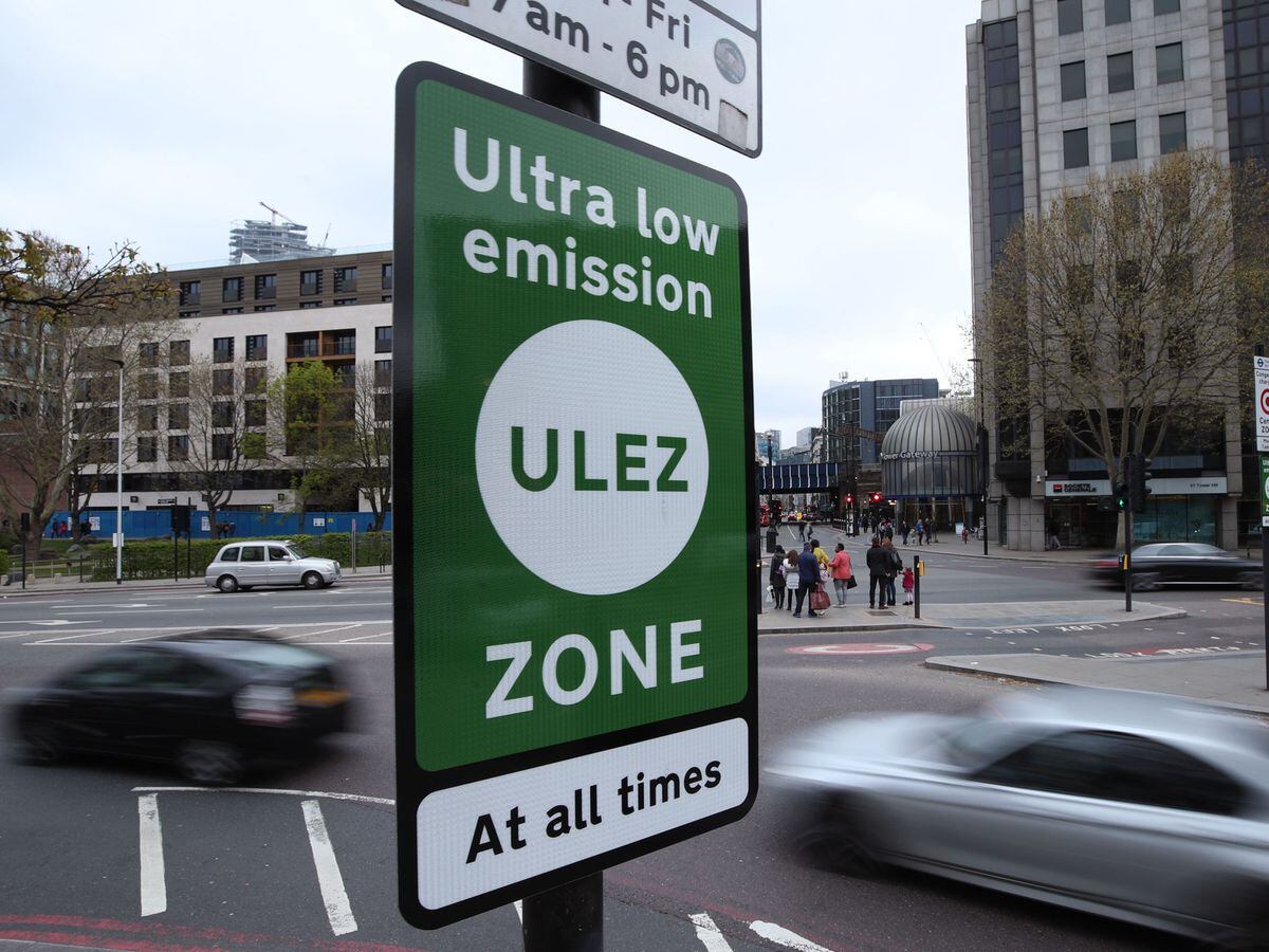 An ultra-low emission zone sign