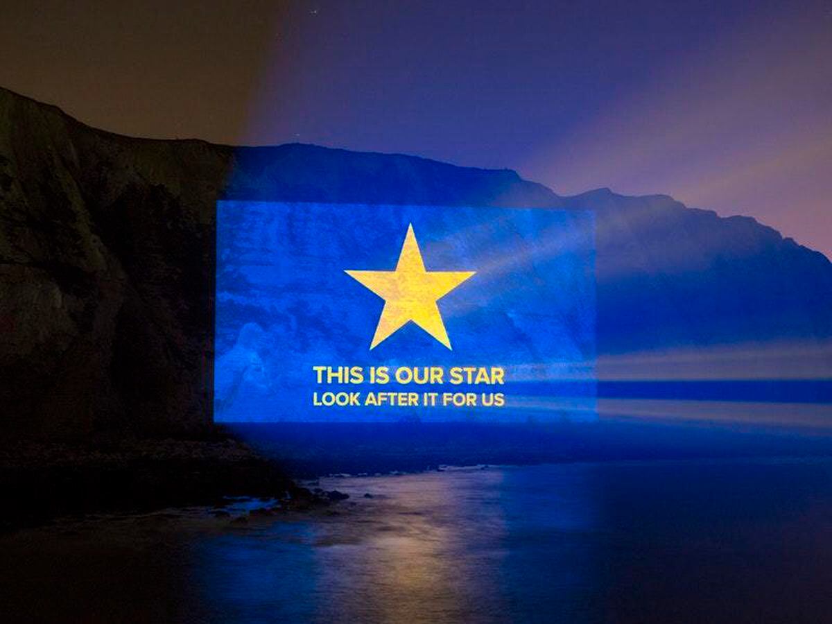 The veterans' 'This is our star' message on the White Cliffs of Dover