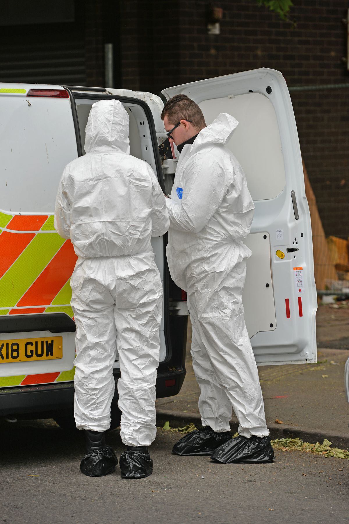 Forensic officers were at the scene
