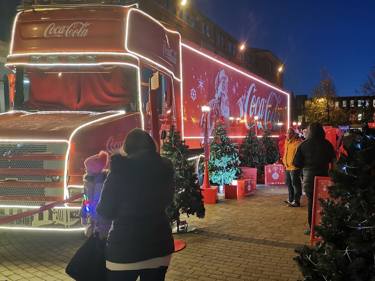 The Coca-Cola truck at Market Square, Wolverhampton