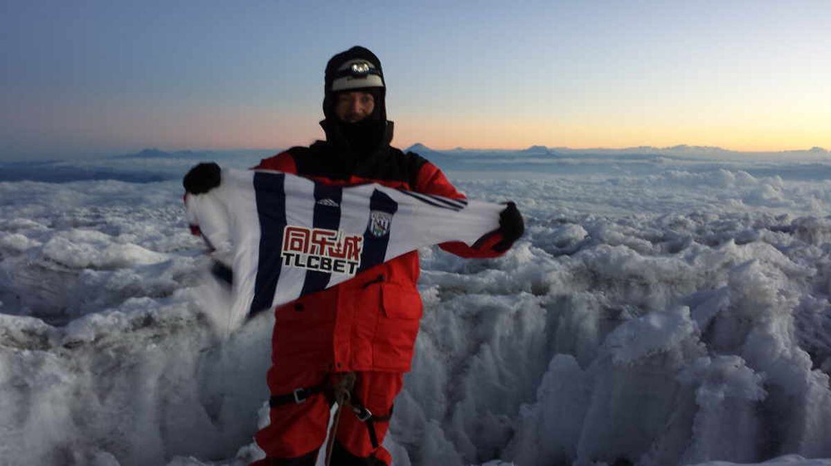 PICTURED: West Bromwich Albion fan on top of the world | Express & Star