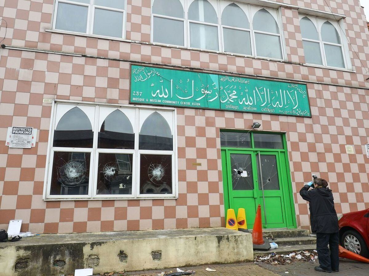 One of the mosques in Birmingham which had its windows smashed
