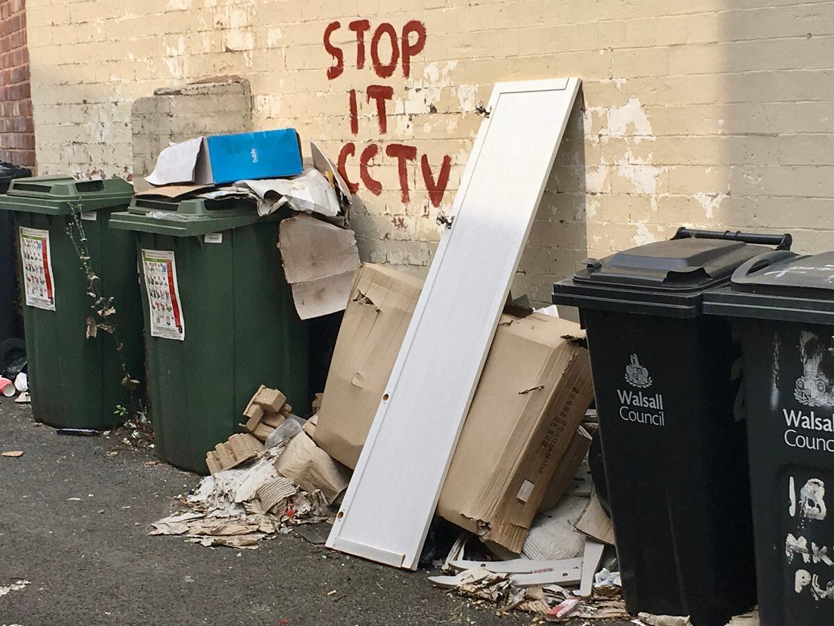 Rubbish dumped in Market Place, Willenhall. Photo: Gurdip Thandi.