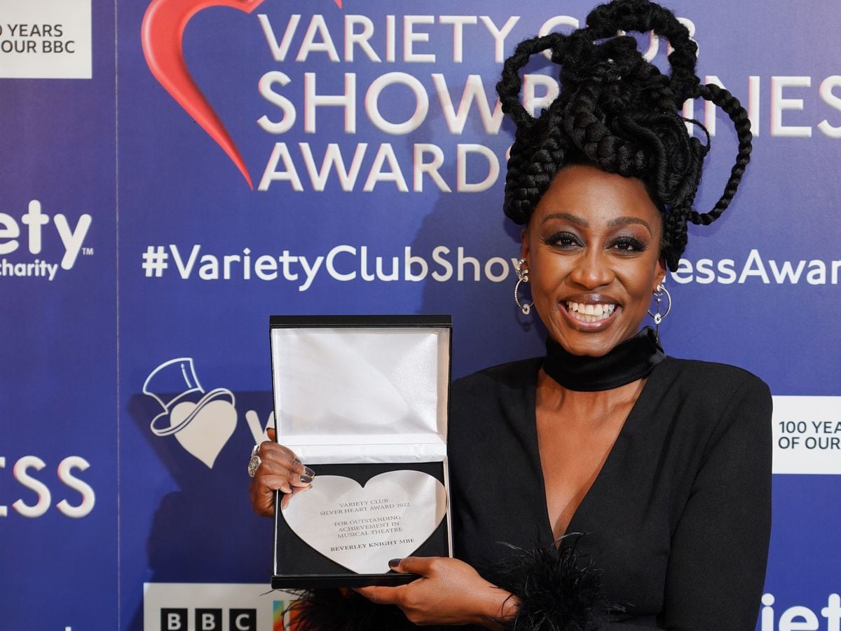 Beverley Knight MBE with the Outstanding Achievement in Musical Theatre at the Variety Club Showbusiness Awards at the London Hilton in London