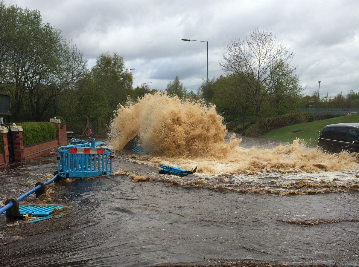 Joely Wade captured this photo not long after the pipe burst