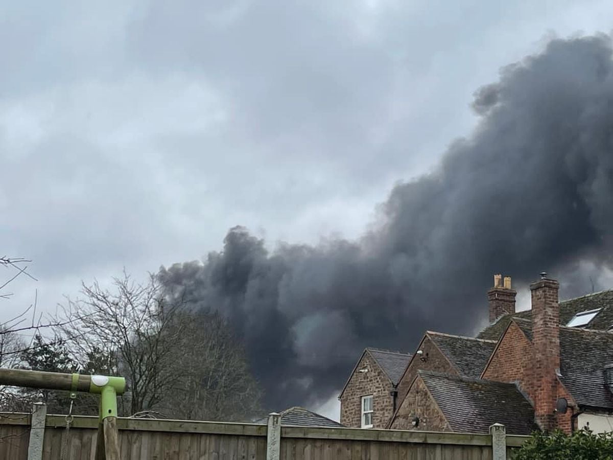 Smoke from the Kingsnordley barn fire could be seen from Bridgnorth. Photo: Hayley Bridgewater