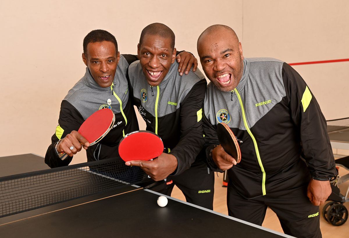 Paul Alexander, Carl Morgan and Lester Bertie, from Continental Stars Table Tennis Club