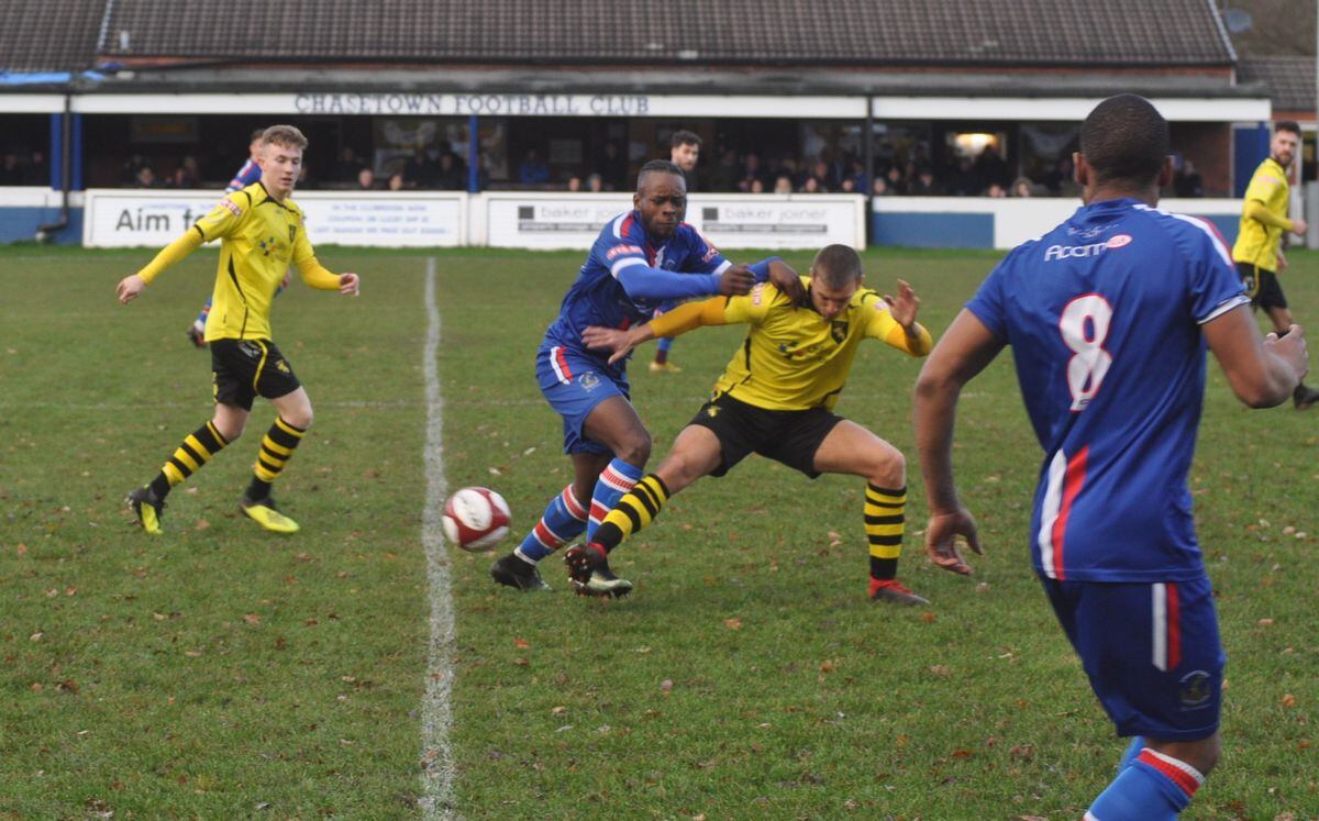Action from Chasetown's game with Colne (Photos: Pamella Mullins)