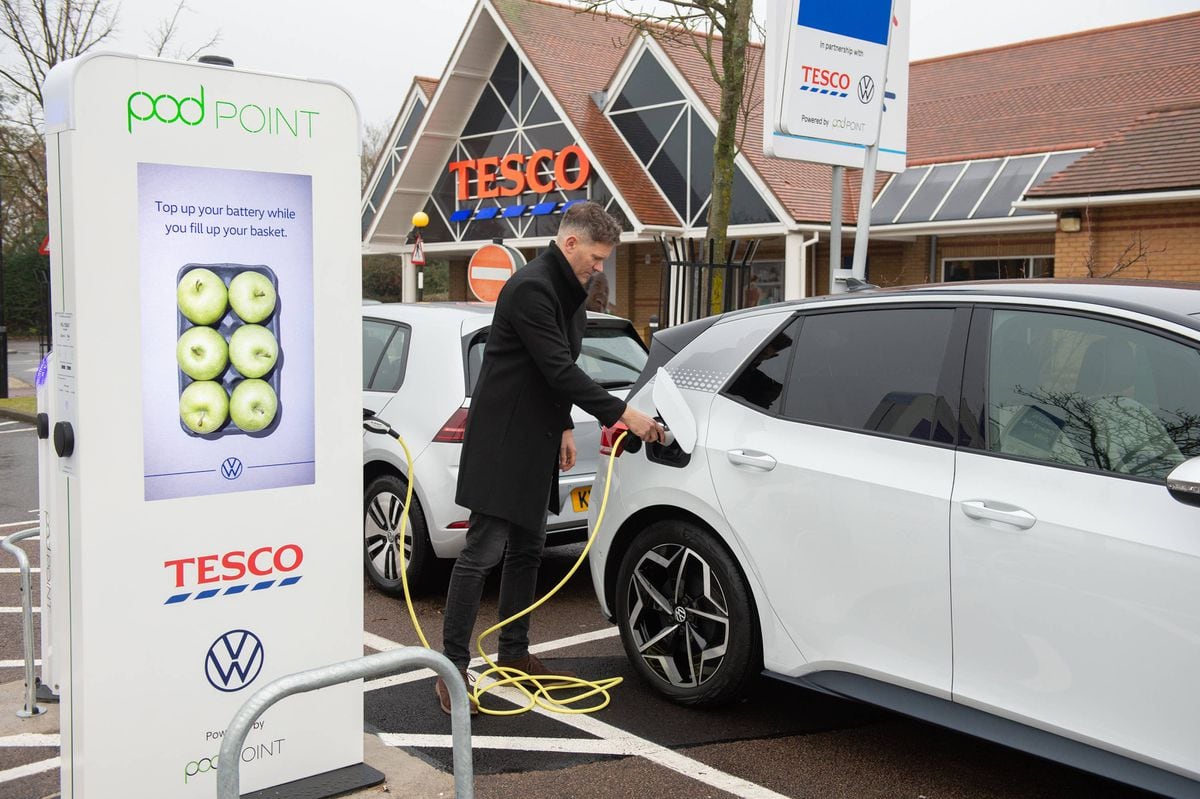 Charging points are now being installed at more supermarket car parks