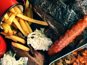 Meat feast – veggies, look away now! Hickory’s specialises in meat platters