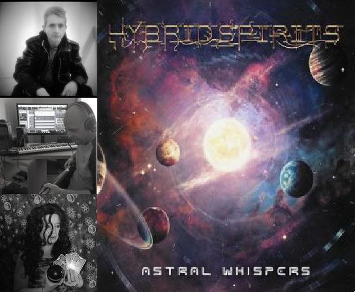 Hybrid Spirits, from top, Nigel Rooke, Paul Kirk and Voodoo Jade, and their debut album artwork for Astral Whispers