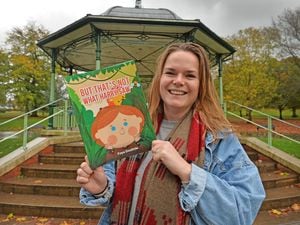Faye Doolittle from Stourbridge with copy of her new children's book 