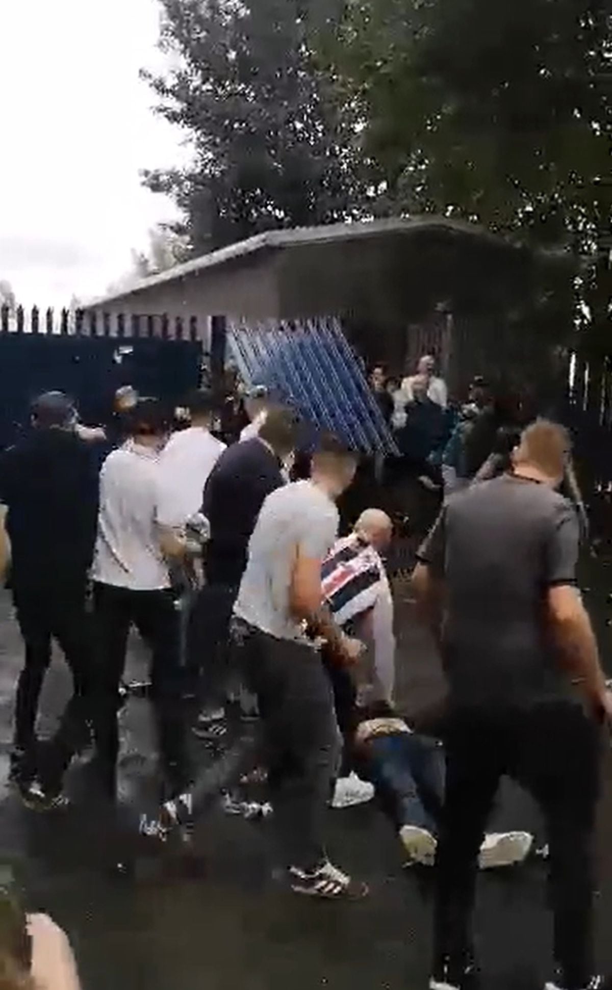 Violence outside The Hawthorns was caught on camera and shared on social media. Photo: Twitter