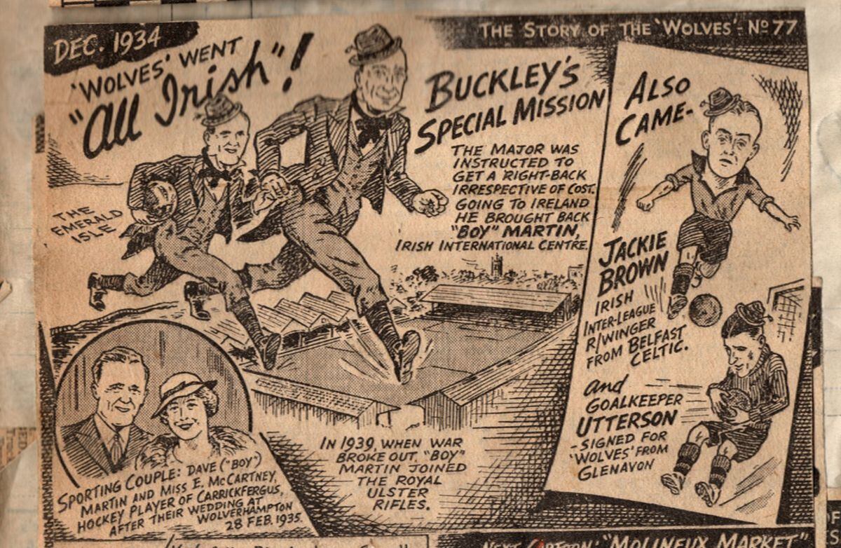 Wolves' Jimmy Utterson appears in a cartoon (bottom-right)