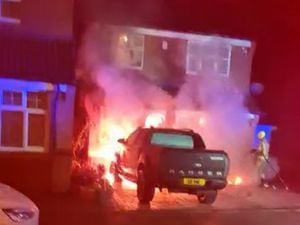 The car was set alight at around 3am
