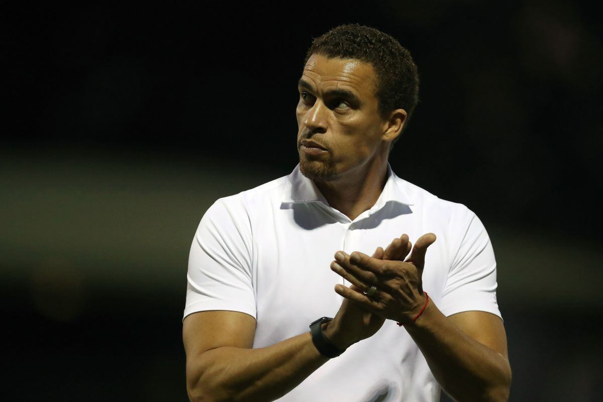 Valerien Ismael Head Coach / Manager of West Bromwich Albion applauds the travelling West Bromwich Albion Fans. (AMA)