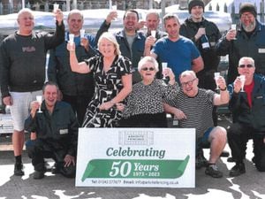 Sylvia Timmins, centre, and the Arkrite Fencing team are celebrating 50 years in business this year