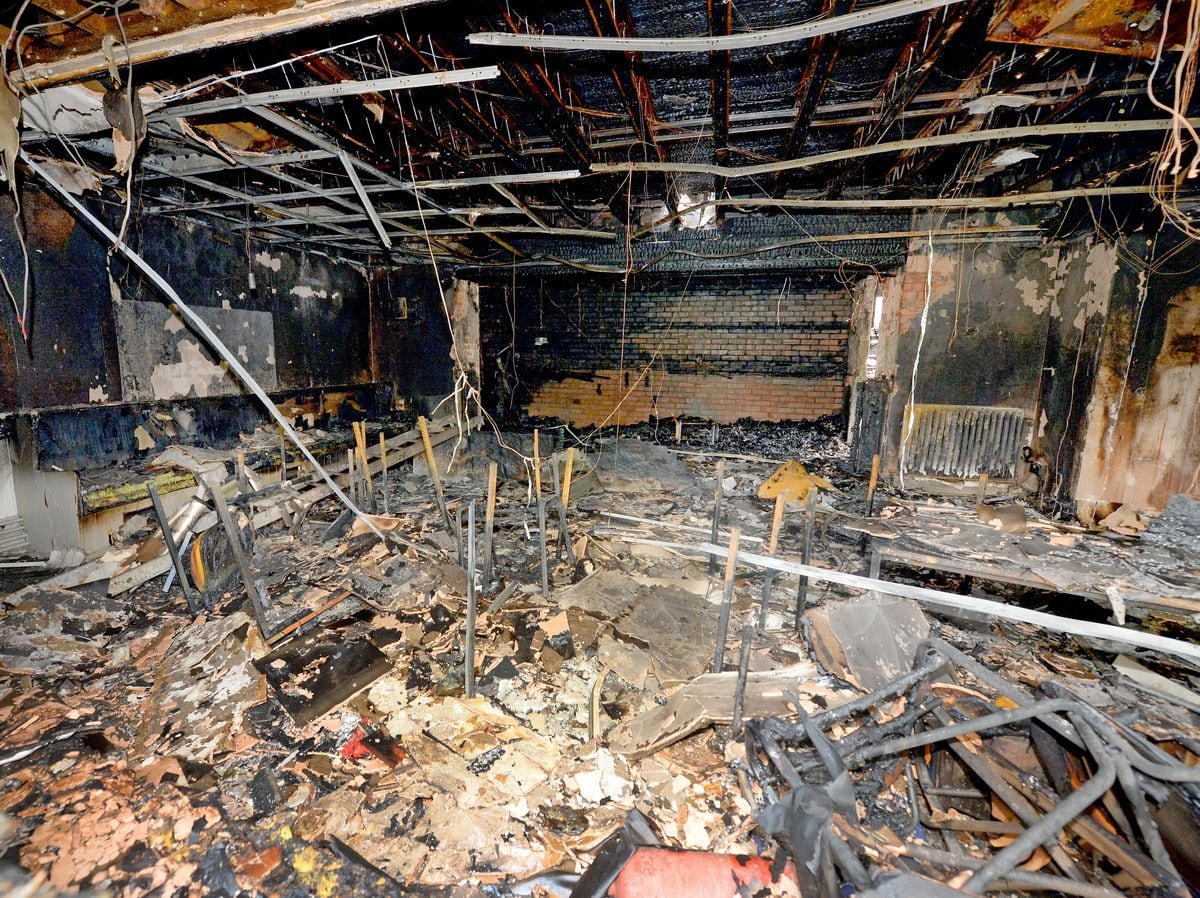 Inside the former Talisman pub in Wolverhampton after it was destroyed in a blaze
