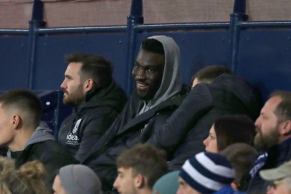  Daryl Dike in the stands for West Brom's FA Cup clash with Brighton (Photo by Adam Fradgley/West Bromwich Albion FC via Getty Images).