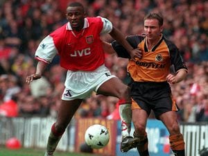 PAUL SIMPSON GETS THE BRUSH-OFF FROM PATRICK VIERA.