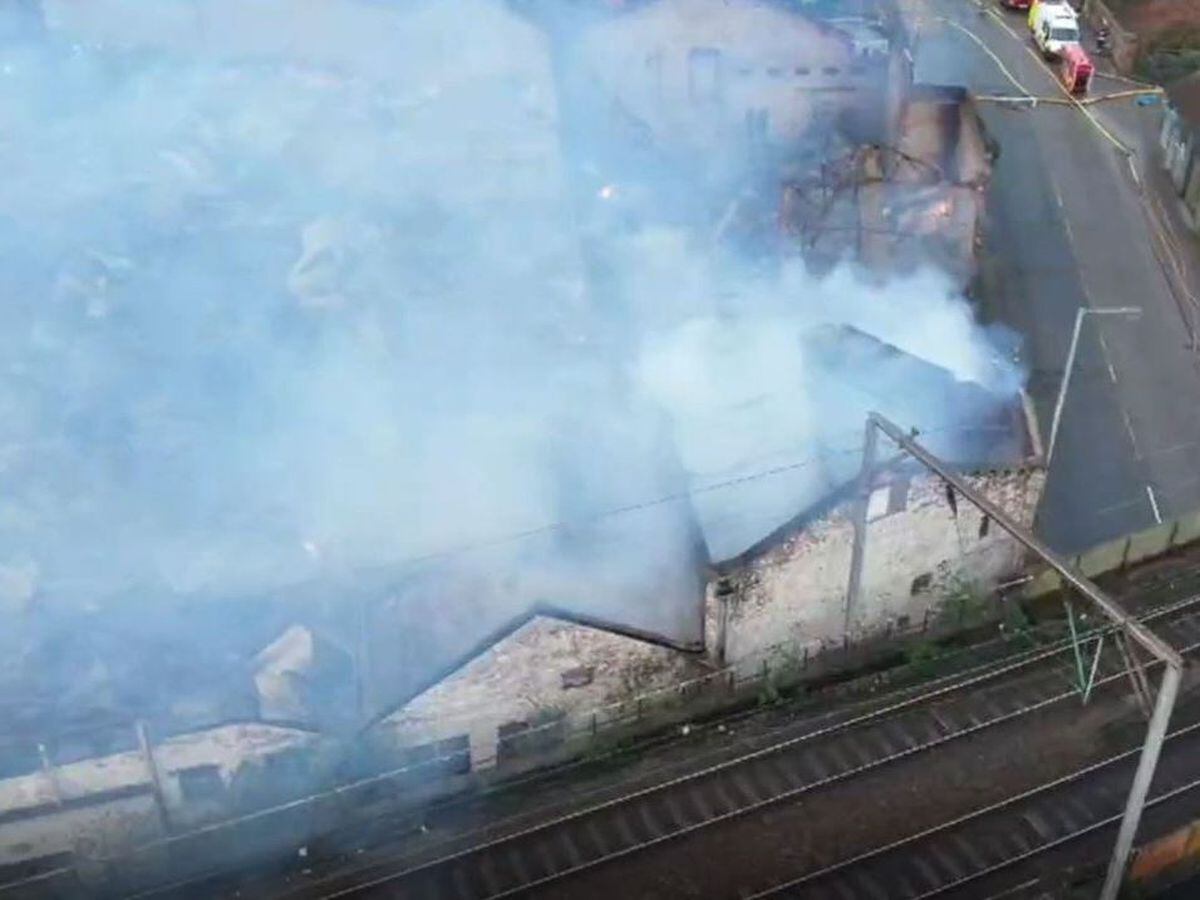 The fire led to the closure of the railway through Wolverhampton. Photo: Network Rail