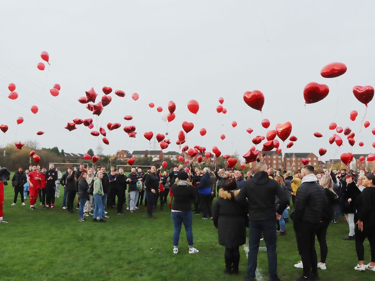Red balloons ballons were released at an event in memory of Liberty Charris