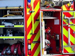 Fire crews helped man who fell 50ft down a river bank. 