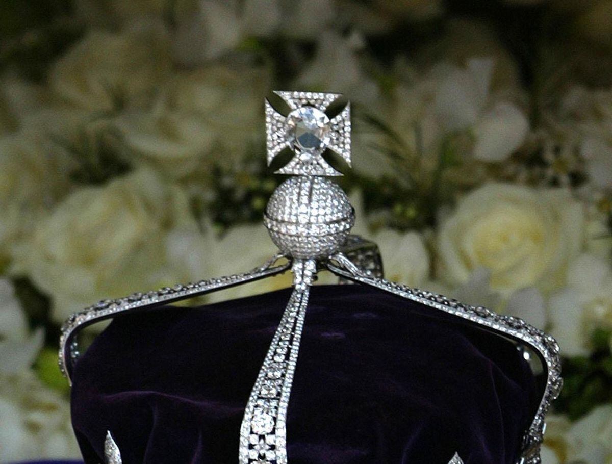 The famous Koh-i-noor diamond in the priceless coronation crown of the Queen Mother