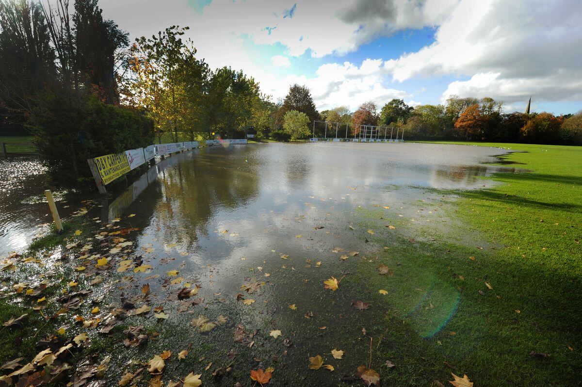 Flooding at Stafford Cricket and Hockey Club on Tuesday