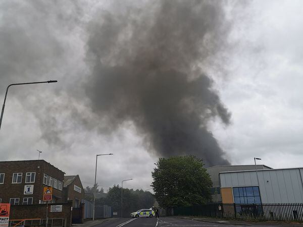 The fire on Peartree Lane, Dudley. Photo: Tony Hailstone.