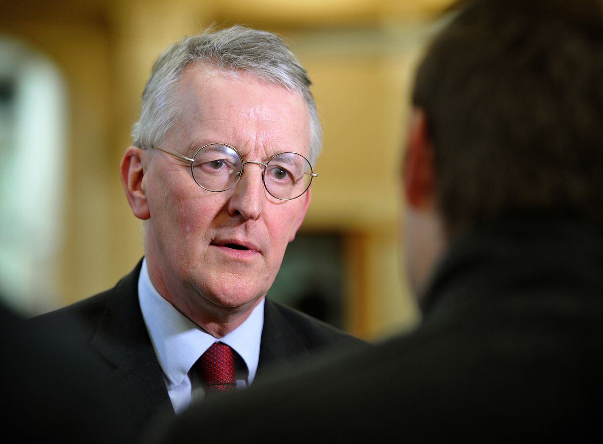 Labour MP Hilary Benn at a meeting of the Brexit Select Committee in Wolverhampton in 2017