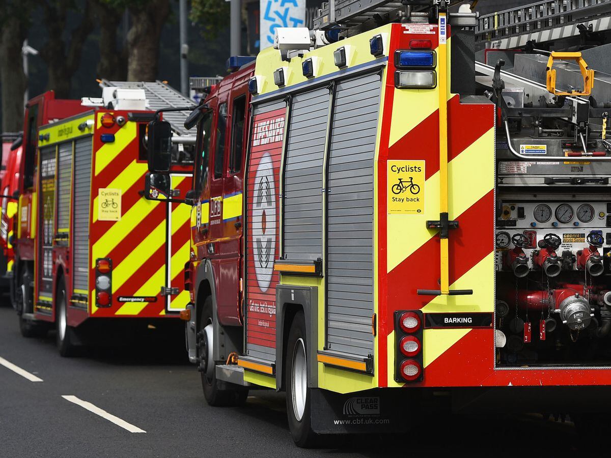 Fire engines at the scene of a fire at Walthamstow Mall on Selbourne Road, Walthamstow, east London. London Fire Brigade (LFB) have declared a major incident as more than 100 firefighters tackle a blaze at the east London shopping centre. PRESS ASSOCIATION Photo. Picture date: Monday July 22, 2019. See PA story FIRE Walthamstow. Photo credit should read: Kirsty O'Connor/PA Wire.