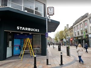 The Starbucks sign has gone up in Dudley Street, Wolverhampton city centre, where Carphone Warehouse used to be.