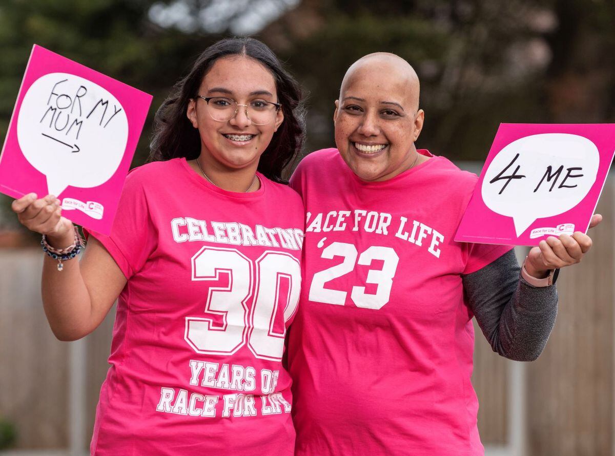Kully with her daughter, Jaic, at Race for Life